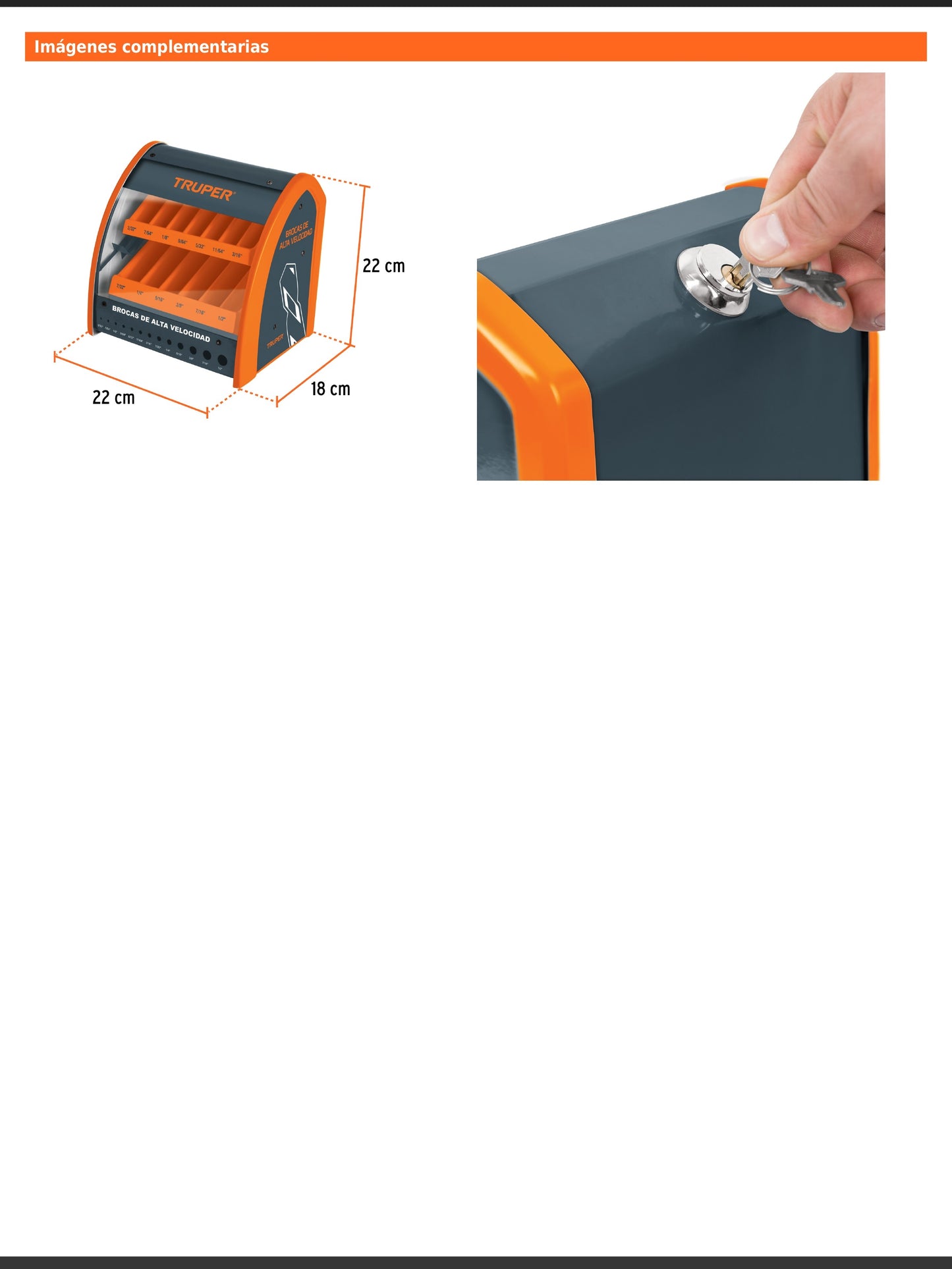 Despachador de brocas chico con calibrador de diámetros