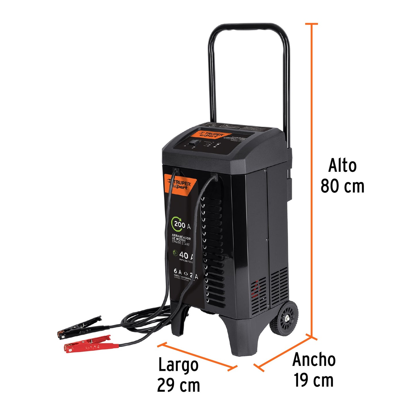 Cargador de 200 A para Baterías de 12 V, con Ruedas, Expert