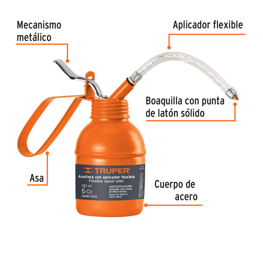 Aceitera de 180 ml con aplicador flexible
