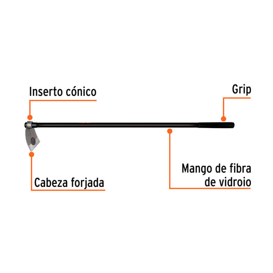 Azadón Lane No. 1 de 1.8 lb con mango de fibra de 137 cm