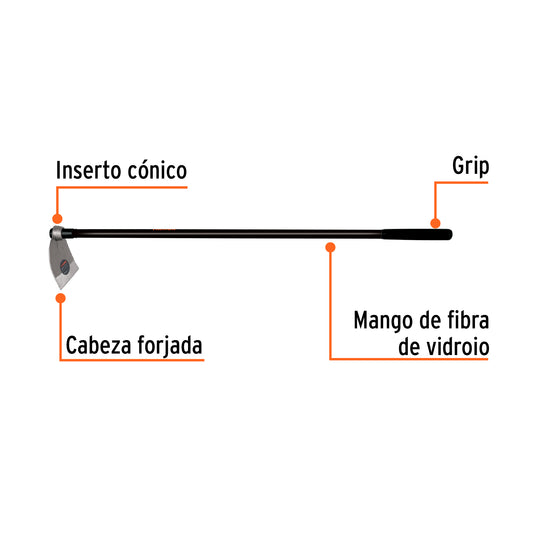 Azadón Lane No. 2 de 2.0 lb con mango de fibra de 137 cm