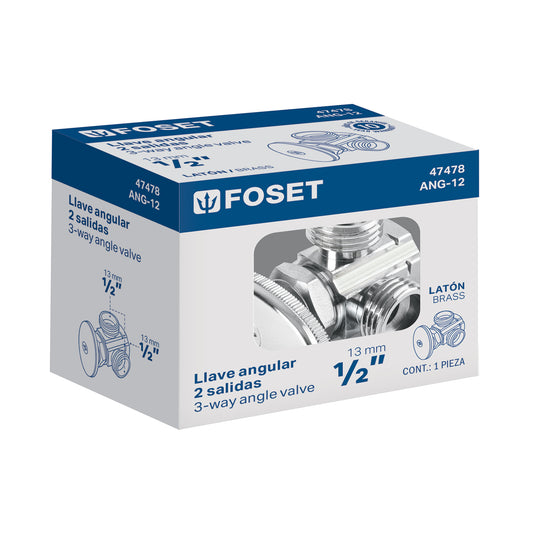 Llave ang. doble salida 1/2", multivuelta, roscable · vista 2
