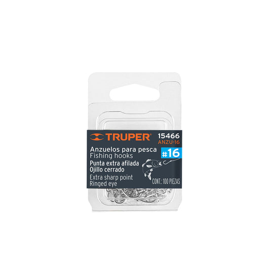Blíster con 100 anzuelos de pesca número 16