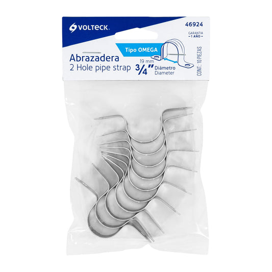 Bolsa 10 abrazaderas omega 3/4 pulg