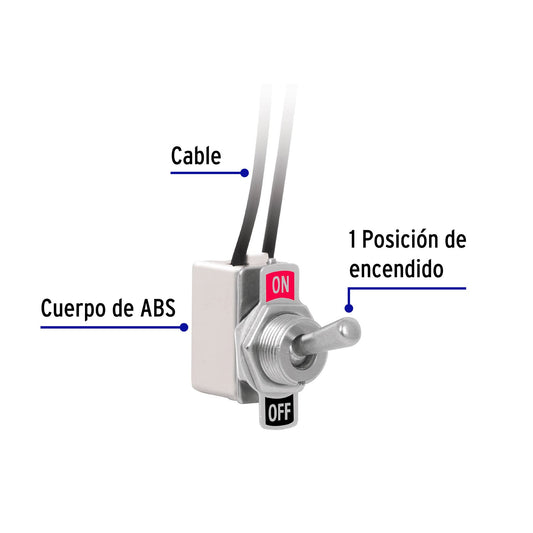 Interruptor de palanca con cable, 1 polo, on-off · vista 2
