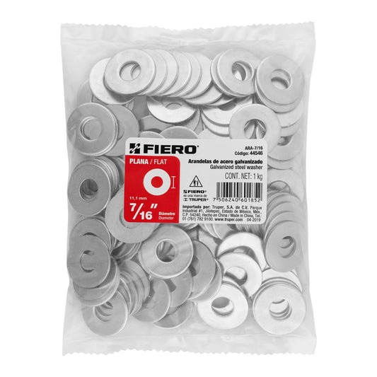 Arandelas Planas Galvanizadas 7/16 pulg Bolsa 1kg