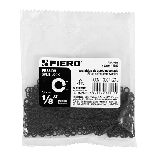 300 Arandelas de Presión Pavonadas 1/8 pulg