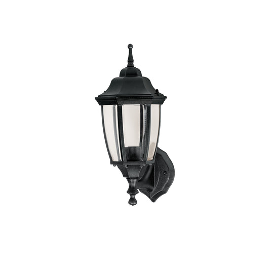 Arbotante tipo farol tradicional soportado para exterior color negro