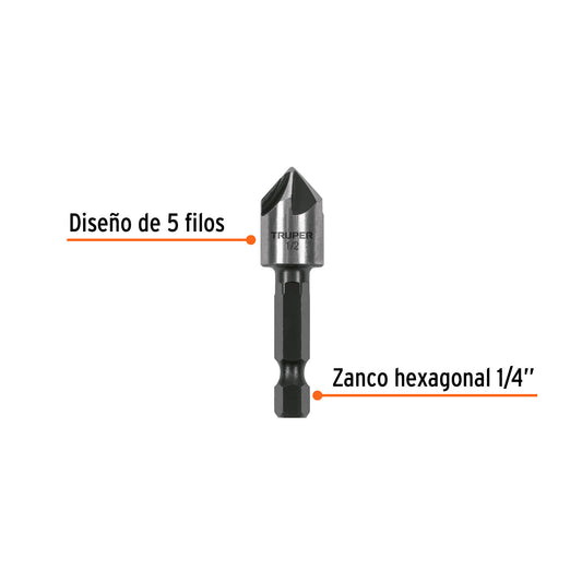 Avellanador HSS cambio rápido 1/2" · vista 2