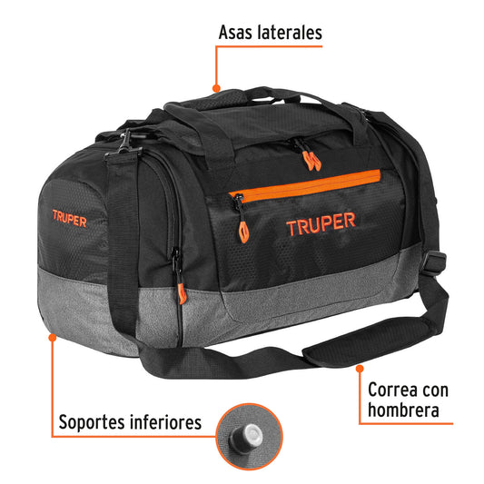 Maleta deportiva de 55 cm con correas ajustables