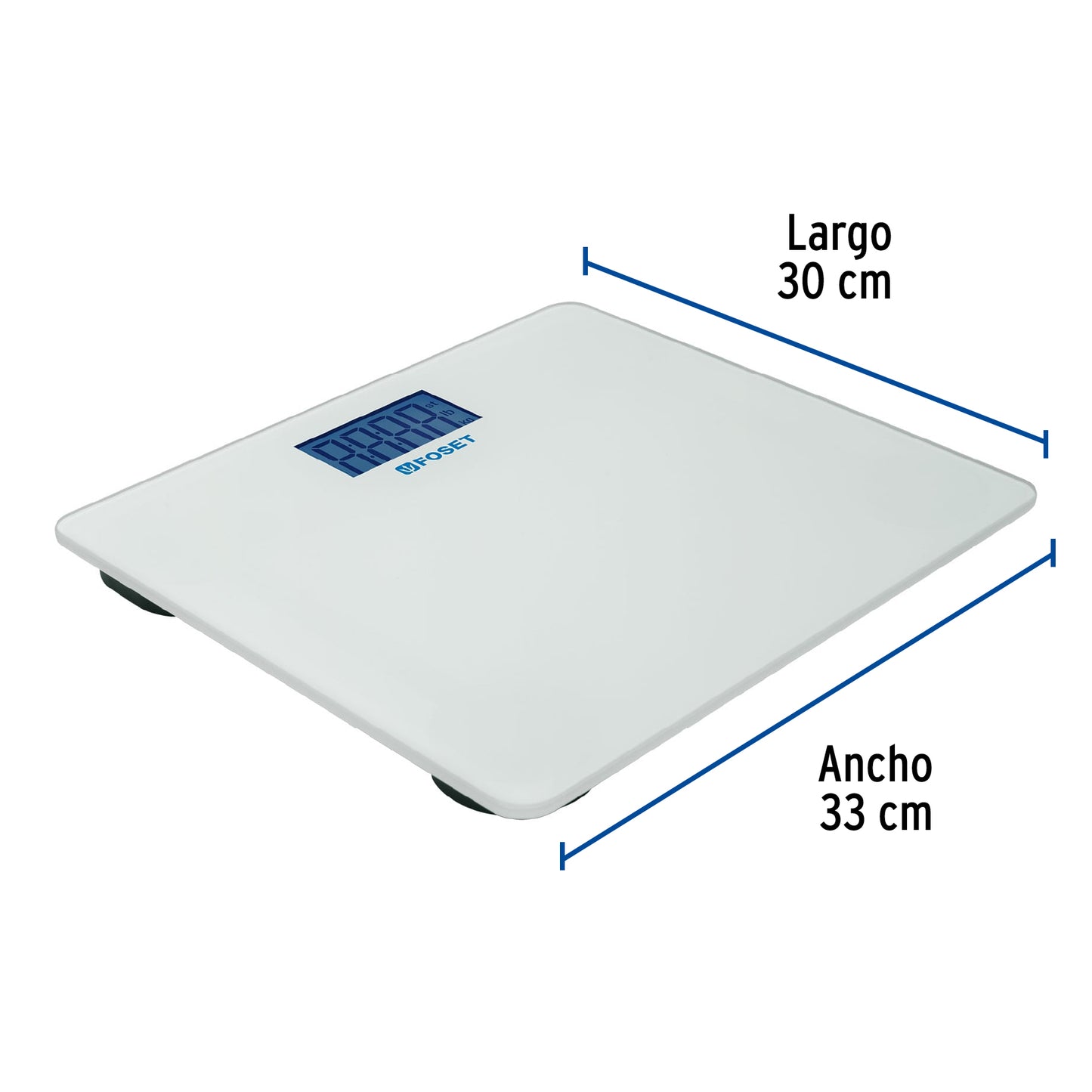 Báscula digital para baño con vidrio templado blanco y capacidad hasta 180 kg