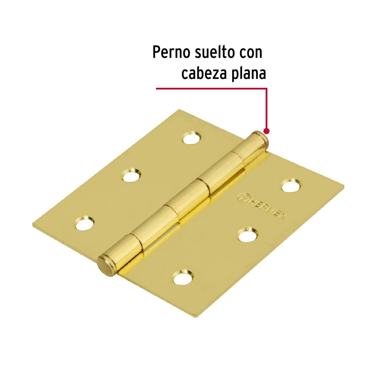 Bisagras cuadradas de acero con acabado latón satinado