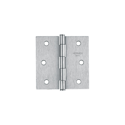 Bisagra cuadrada de acero con acabado satinado