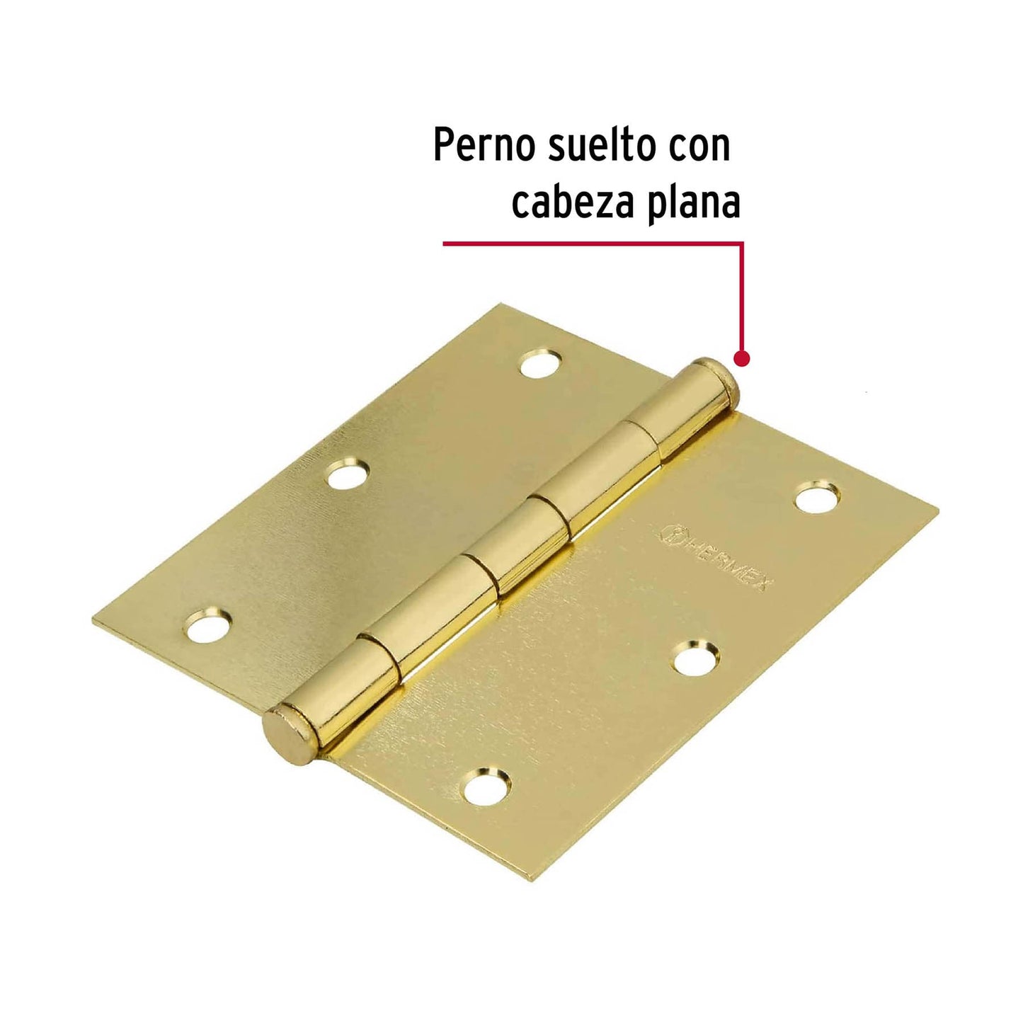 Bisagras cuadradas de acero con acabado latón satinado