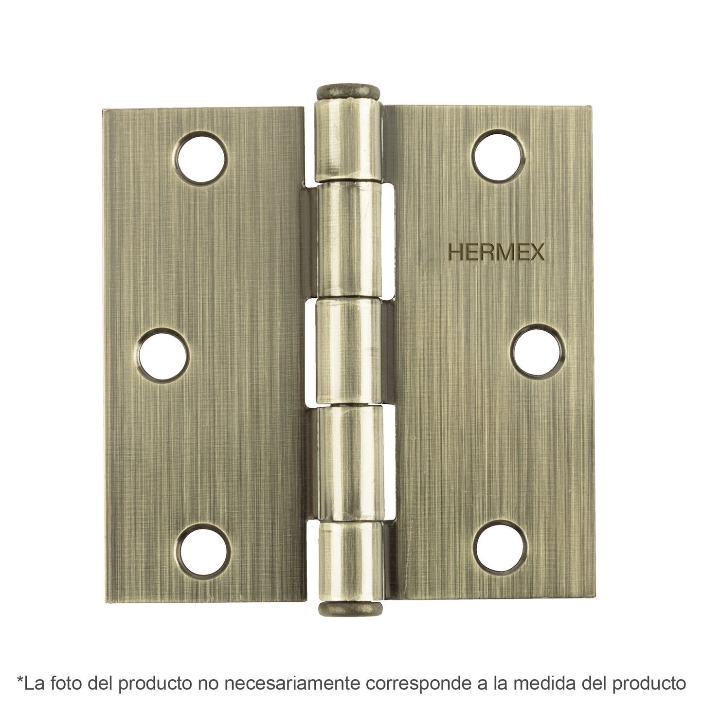 Bisagra cuadrada 4", Latón Antiguo, Cabeza Plana