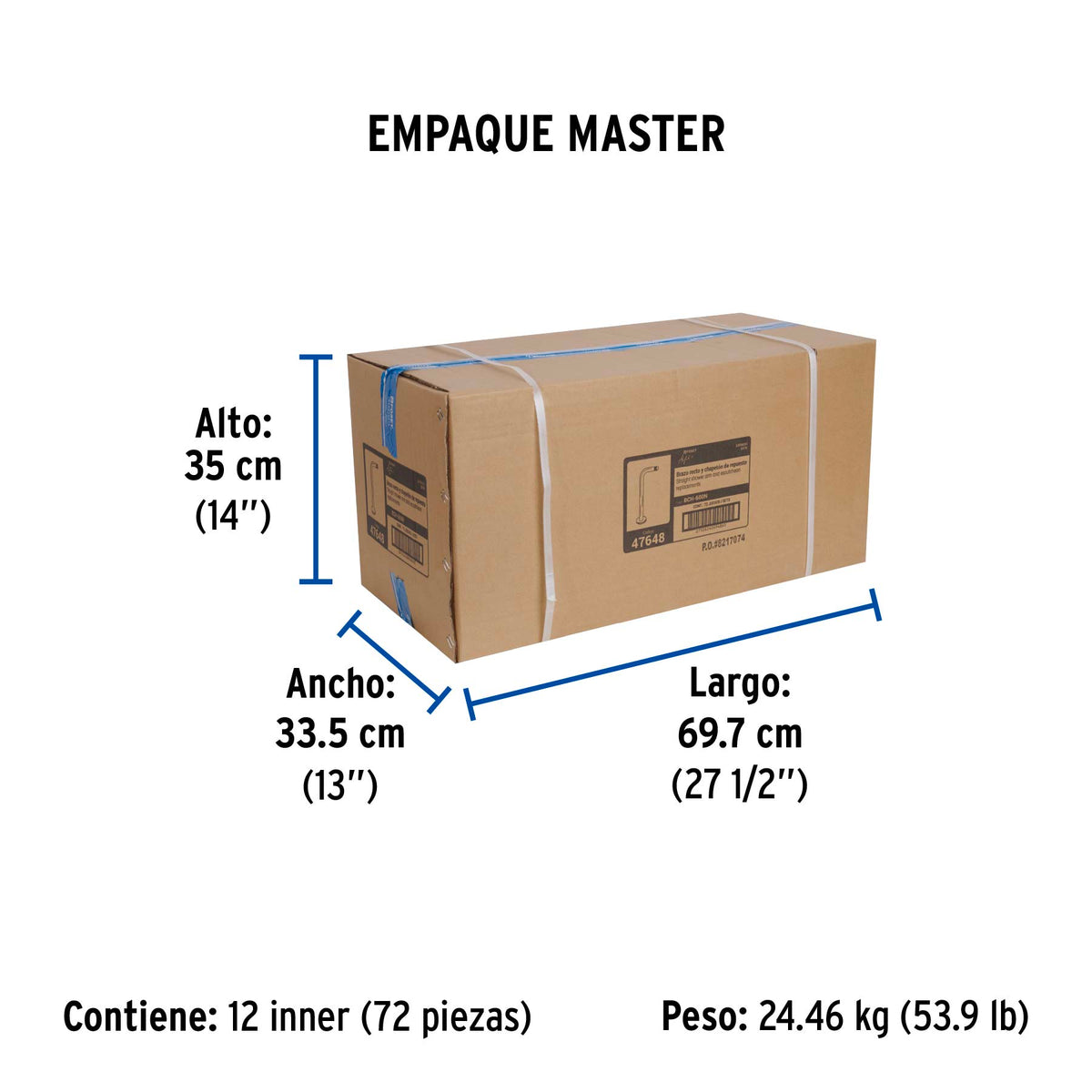 Brazo recto con chapetón para regadera, 30 cm, satín · vista 6