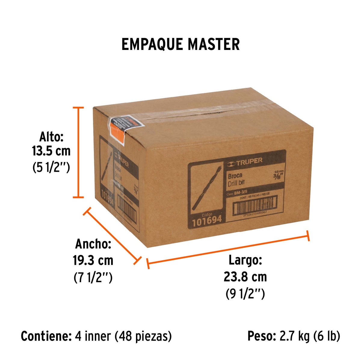 Broca con punta centradora para madera 3/8" · vista 7