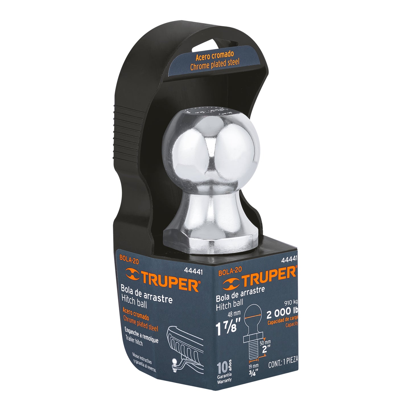 Bola de arrastre de 1-7/8" con capacidad de 2000 lb