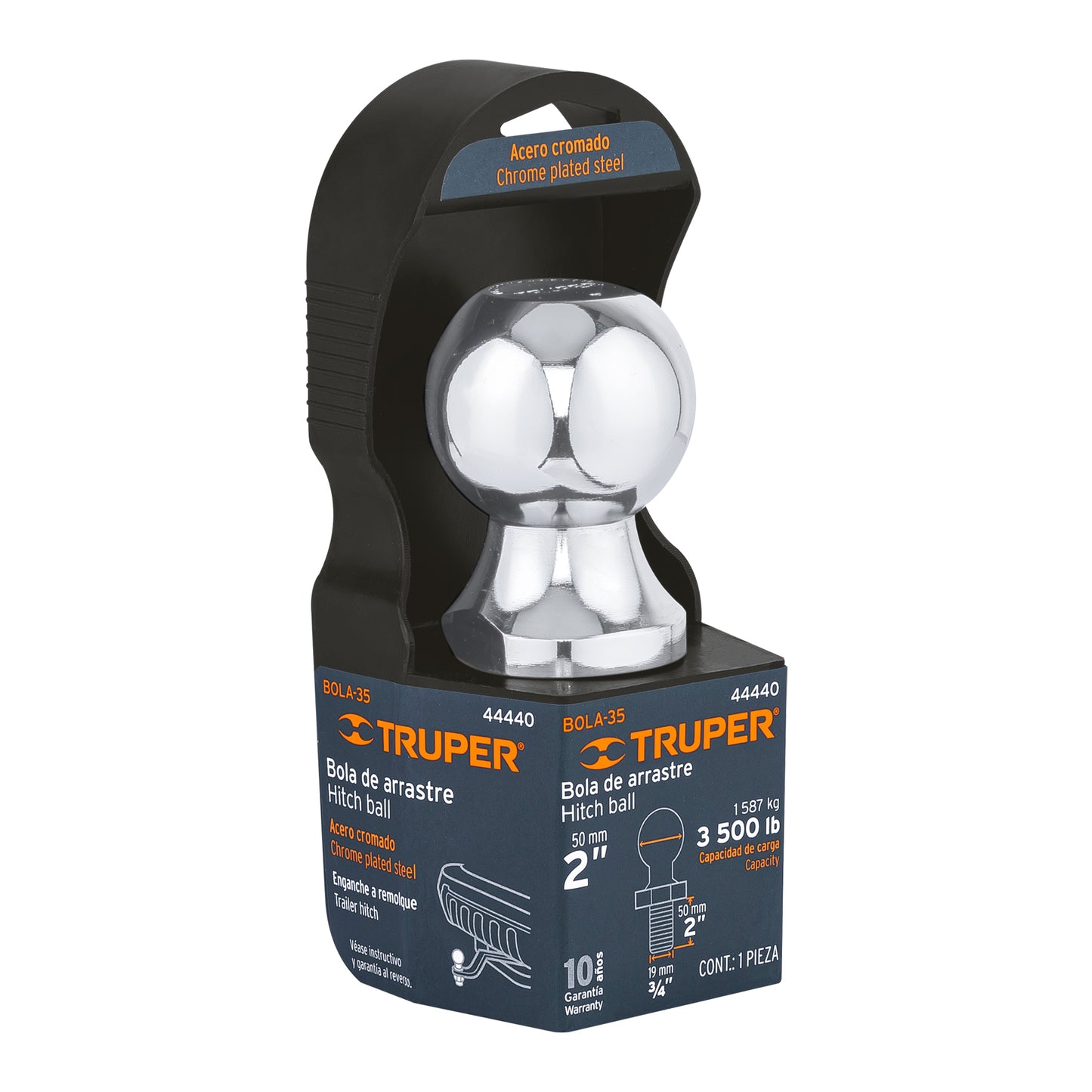 Bola de arrastre de 2" con capacidad de 3500 lb