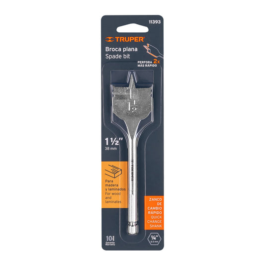 Broca plana de manita 1-1/2" para madera