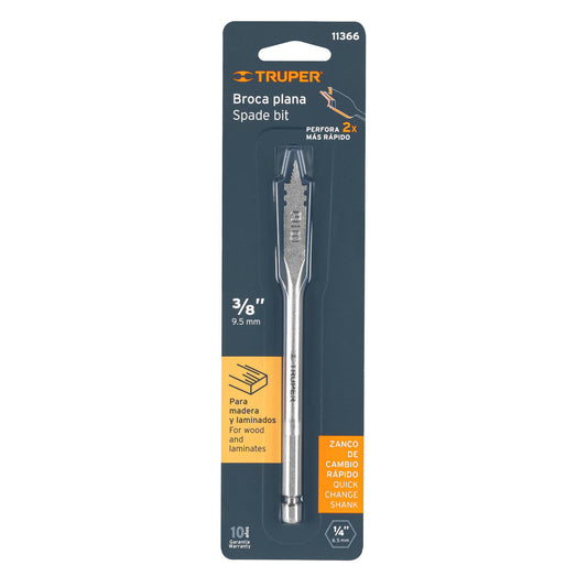 Broca plana de manita 3/8" para madera