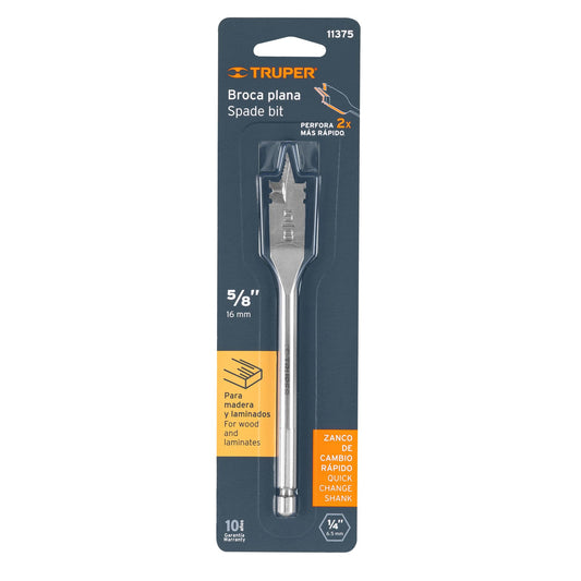 Broca plana de manita 5/8" para madera