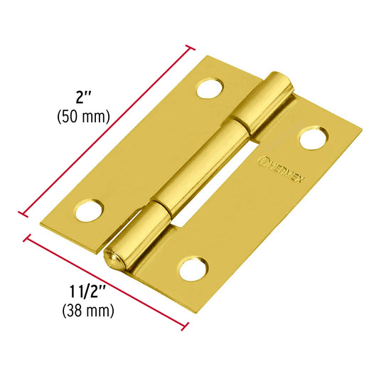 Bisagras rectangulares de 2 pulgadas en acero latonado
