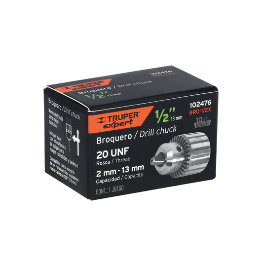 Broquero 1/2" con llave cuerpo estriado TRUPER EXPERT