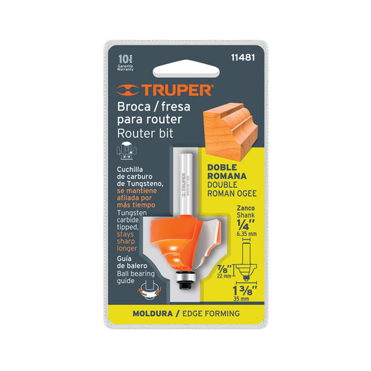 Broca para router doble romana 1-3/8"