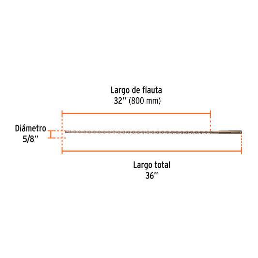 Broca SDS max de 5/8" x 36"