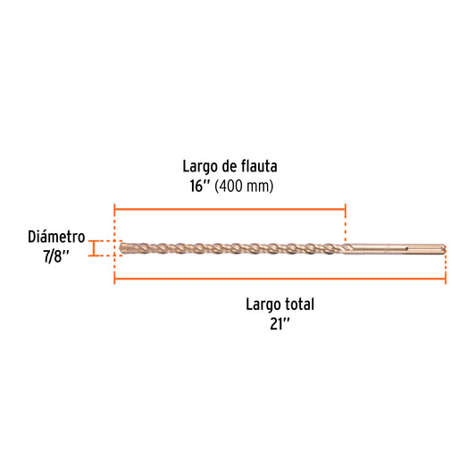 Broca SDS max de 7/8" x 21"