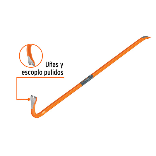 Barreta de uña de 3/4 in y 90 cm ideal para sacar clavos y desarmar cimbras