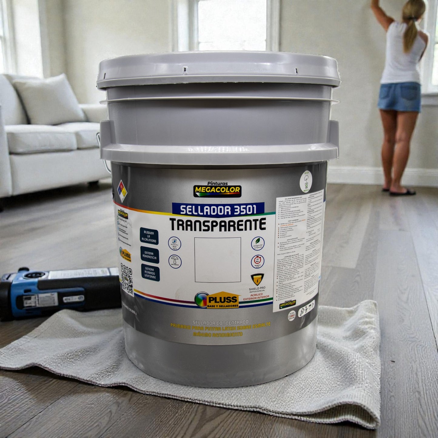 Sellador transparente 2 en 1 acrílico para neutralizar alcalinidad y sellar paredes