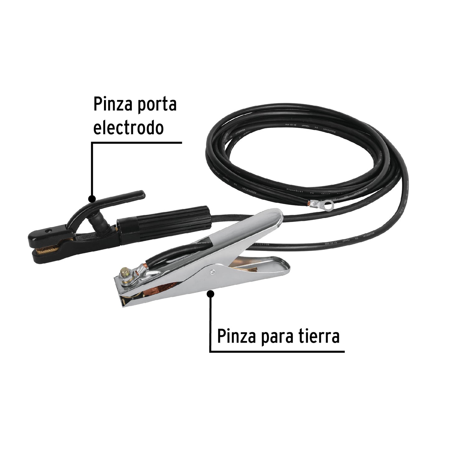 Juego de 2 cables con pinzas de tierra para soldar