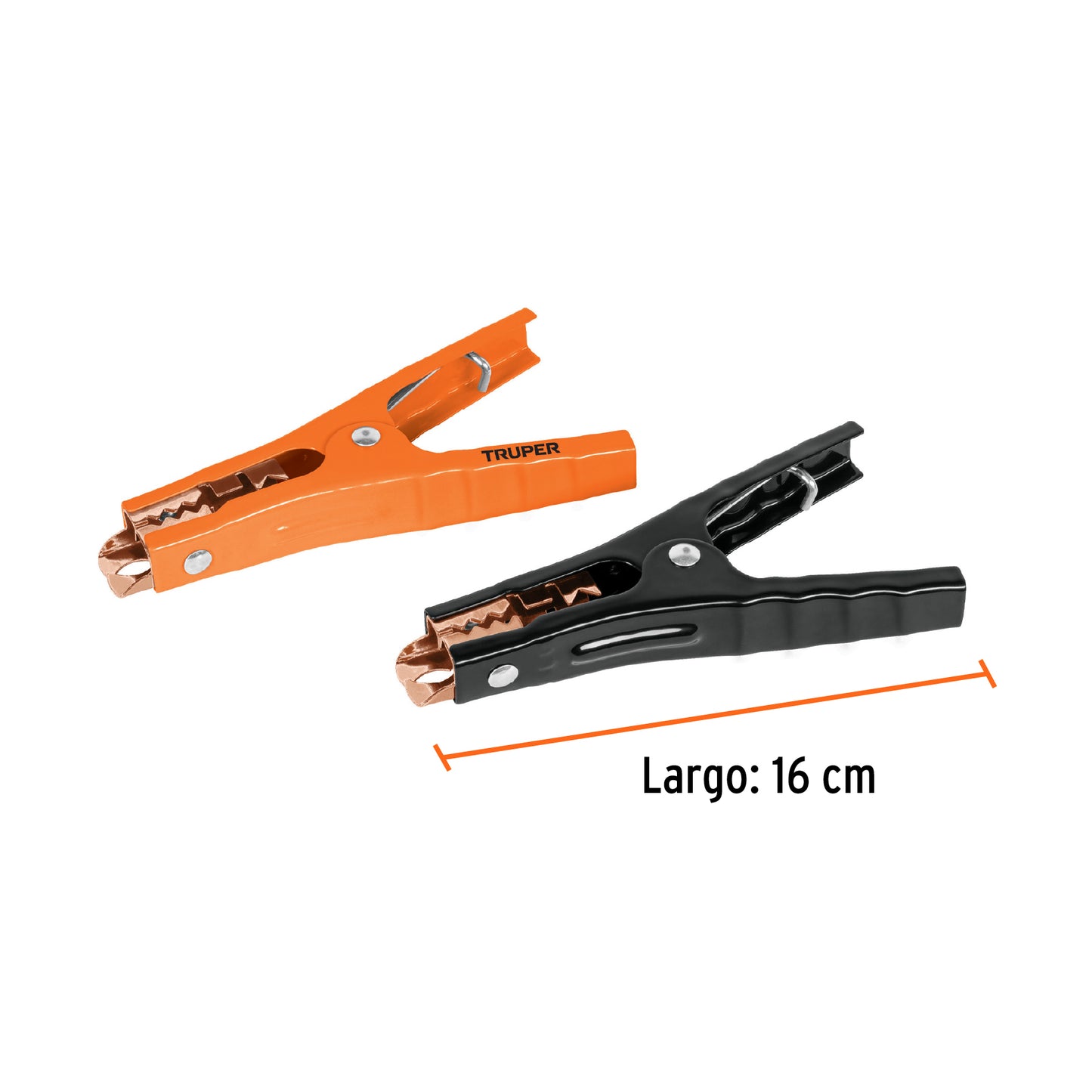 Blíster con 2 caimanes para cables pasa corriente