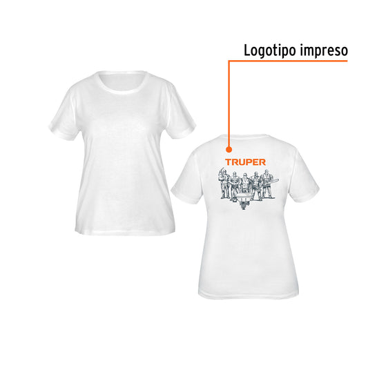 Playera cuello redondo para mujer, blanca, CH · vista 2