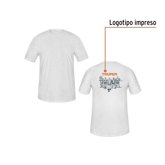 Playera cuello redondo para hombre, blanca, CH · vista 2