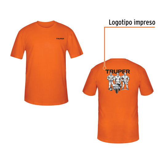 Playera cuello redondo para hombre, naranja, M · vista 2