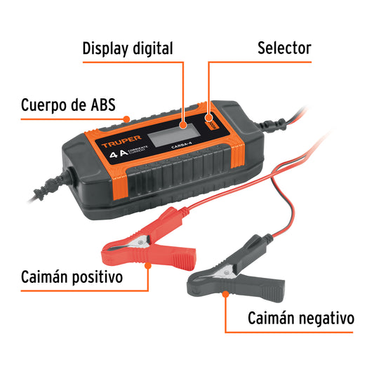 Cargador / mantenedor de 4 A para baterías de 6V/12V · vista 2