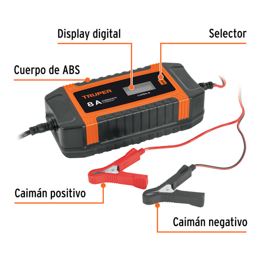 Cargador / mantenedor de 8A para baterías de 12V/24V · vista 2