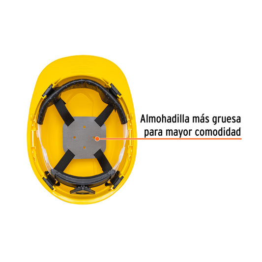 Casco de Seguridad Ajuste de Matraca Amarillo