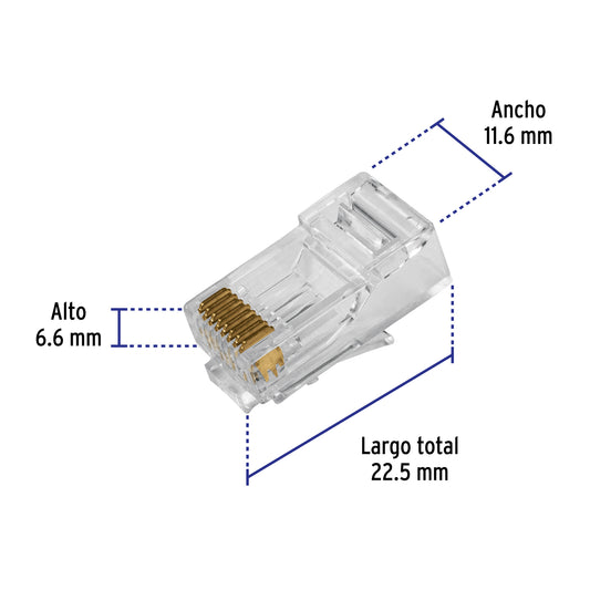 Plug RJ45 CAT6, Bote con 100 piezas · vista 2