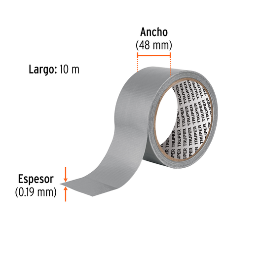 Cinta para ducto 10 m x 48 mm