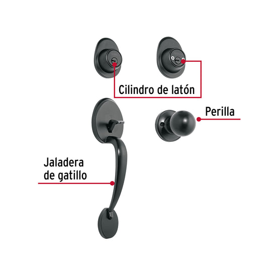 Jaladera/perilla, Lugo llave-llave, Negro · vista 2