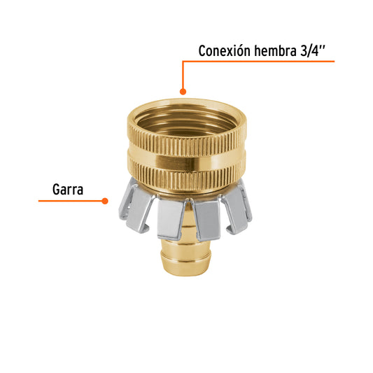 Conector 1/2pulg. hembra tipo garra de aluminio