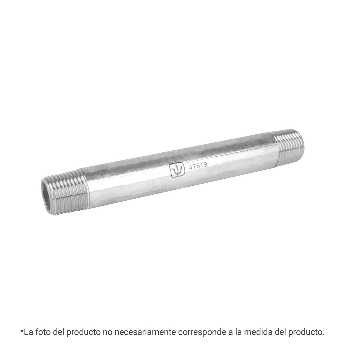 Niple de acero galvanizado 1/2" x 5"