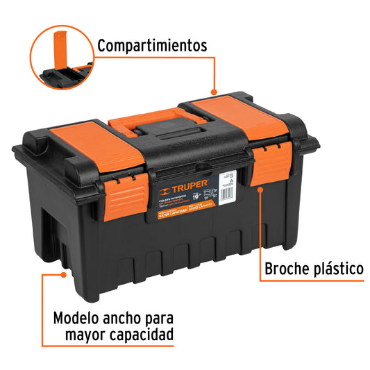 Caja para herramienta de 48 cm con compartimentos