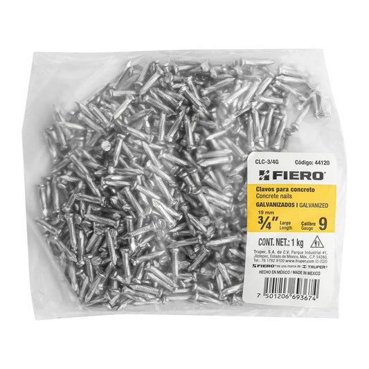 Clavos Concreto Galvanizados 3/4 Pulgada