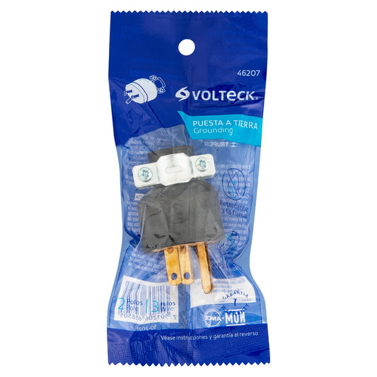 Clavija industrial reforzada aterrizada de 127 V y 15 A con 2 polos + tierra