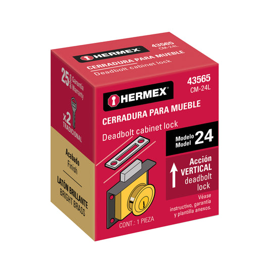 Cerradura para mueble modelo 24 latón